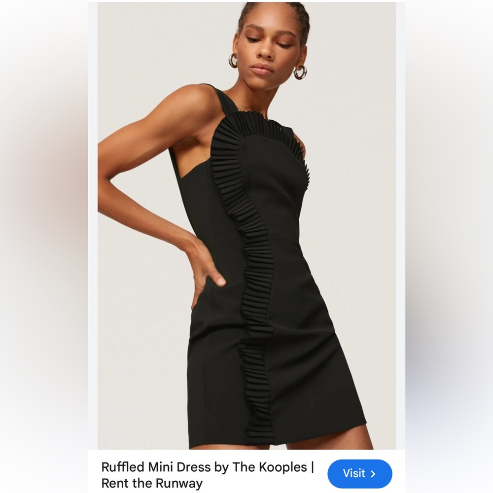 The Kooples Romantic Crepe Pleated Mini Dress Lined Black Size 0 NWT